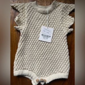 Oeuf nwt baby alpaca romper chicken onesie beige 6-12 months